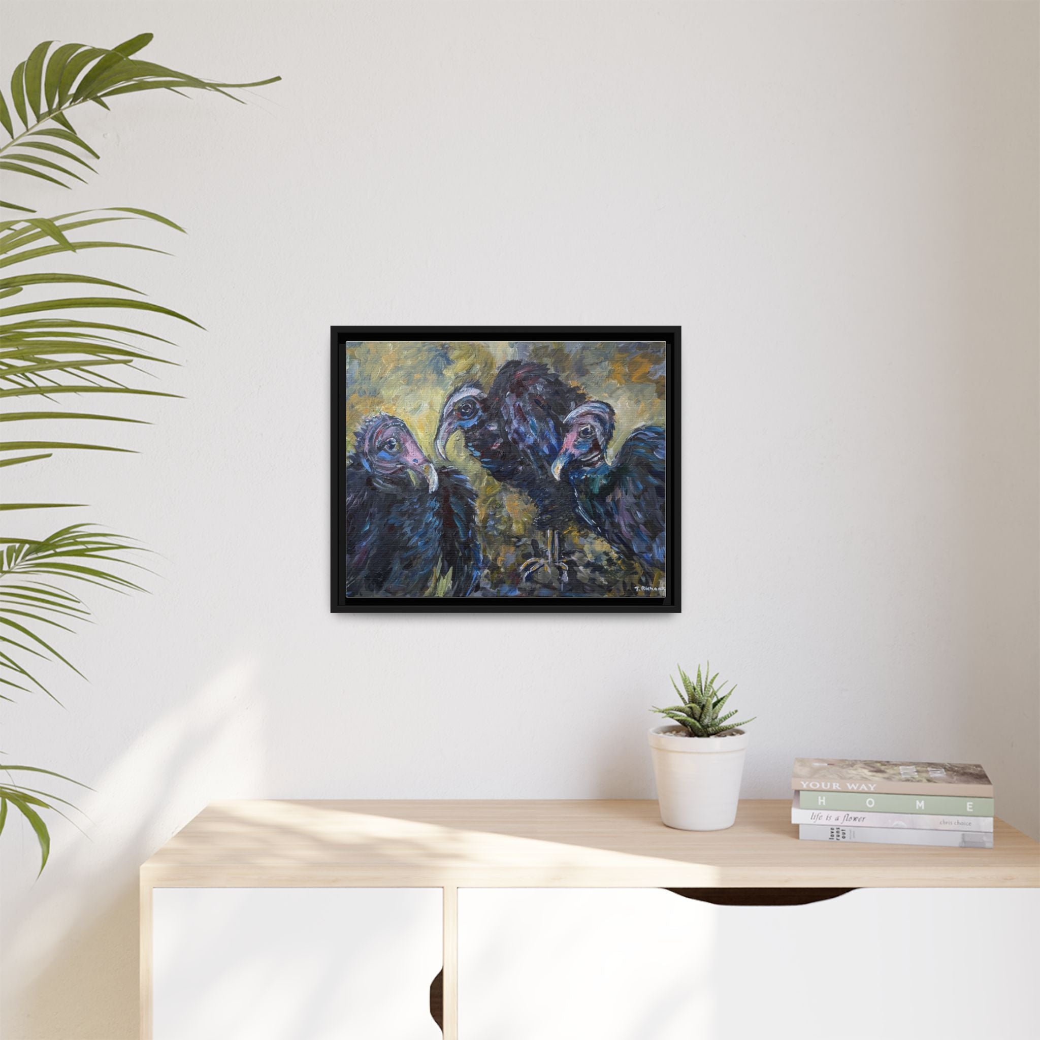 Three Vultures Painting Matte Canvas