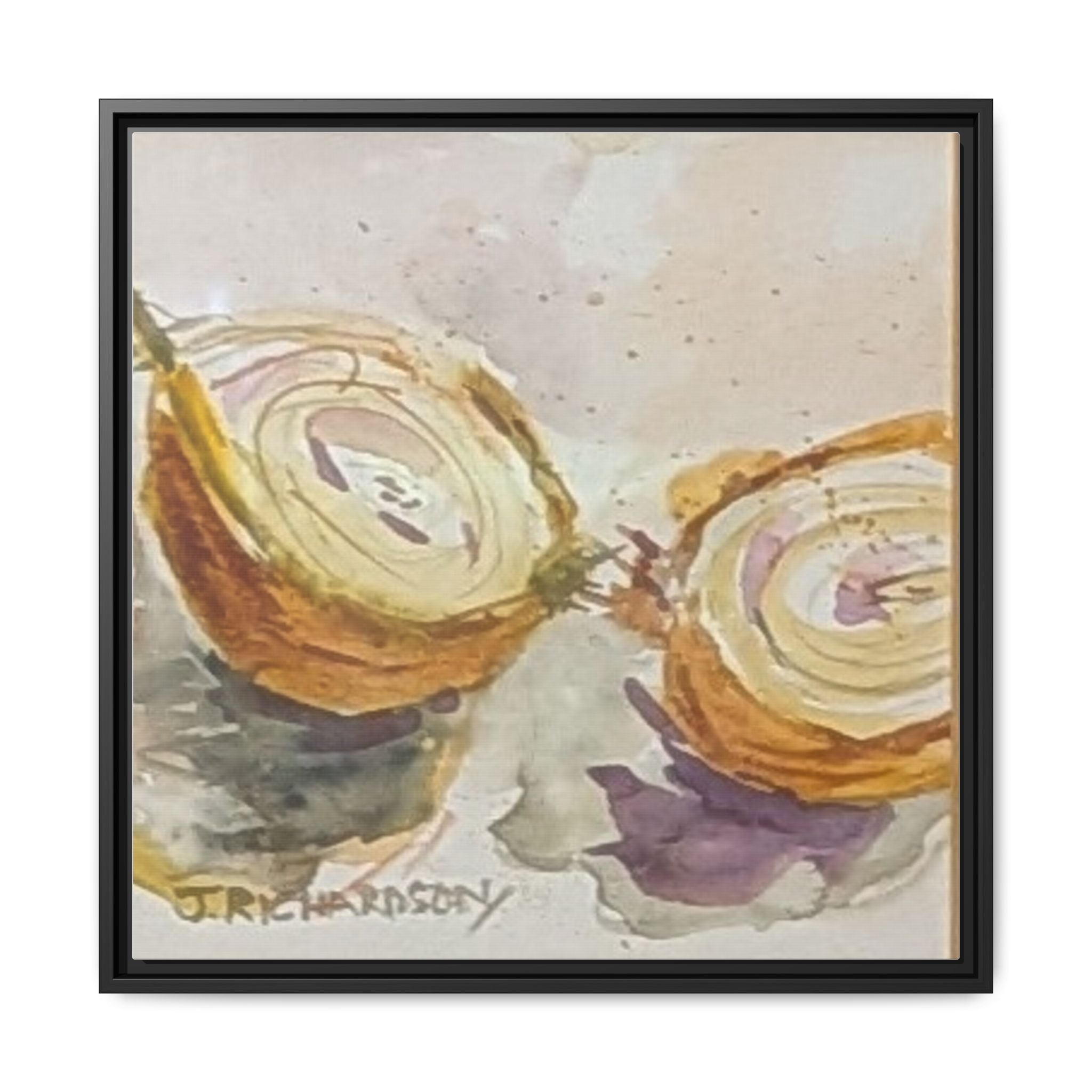 Onion Cut Watercolor Canvas Framed Wall Art | Matte Canvas, Framed
