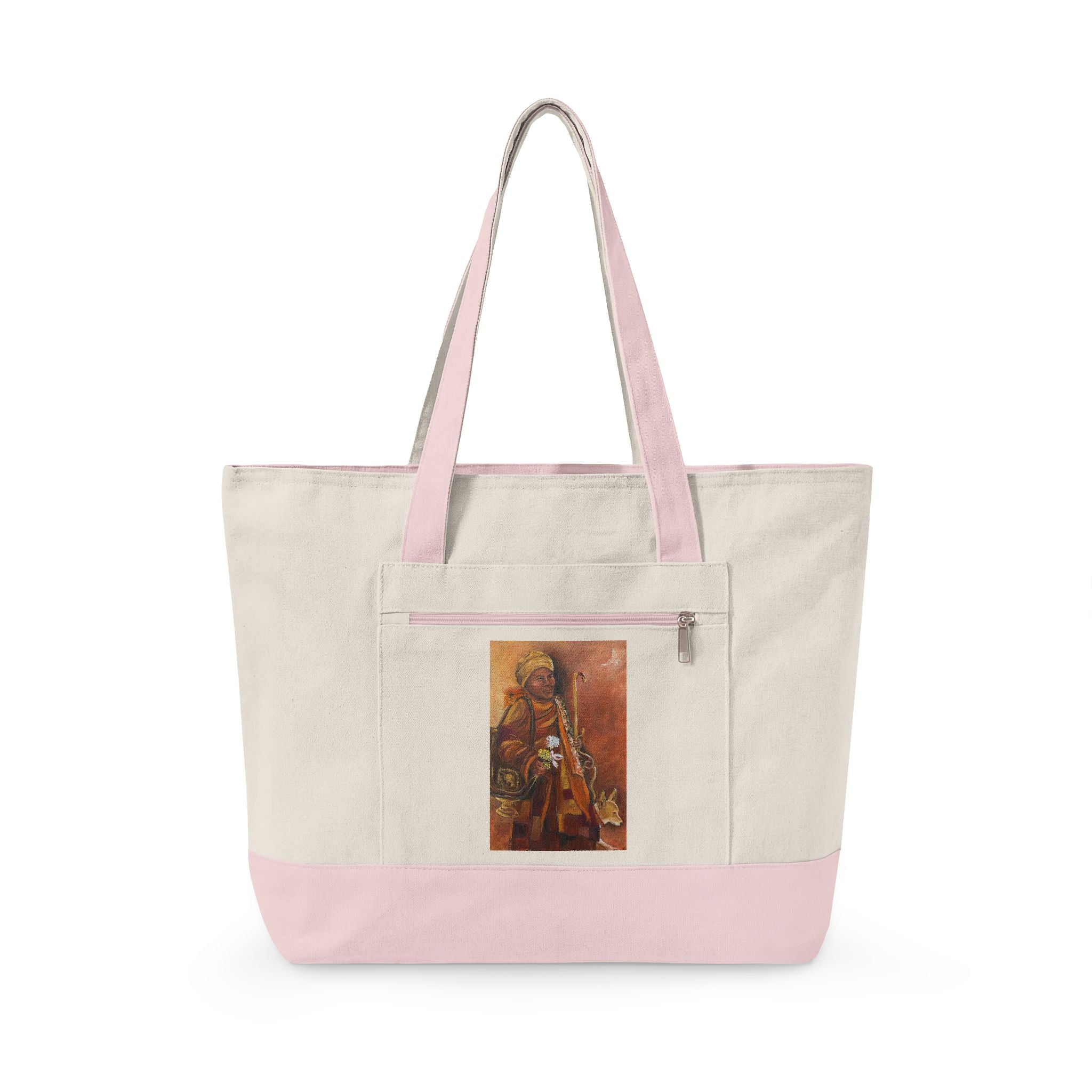 "Walk for Peace" Canvas Tote Bag — Back to school Art Print Zippered Tote