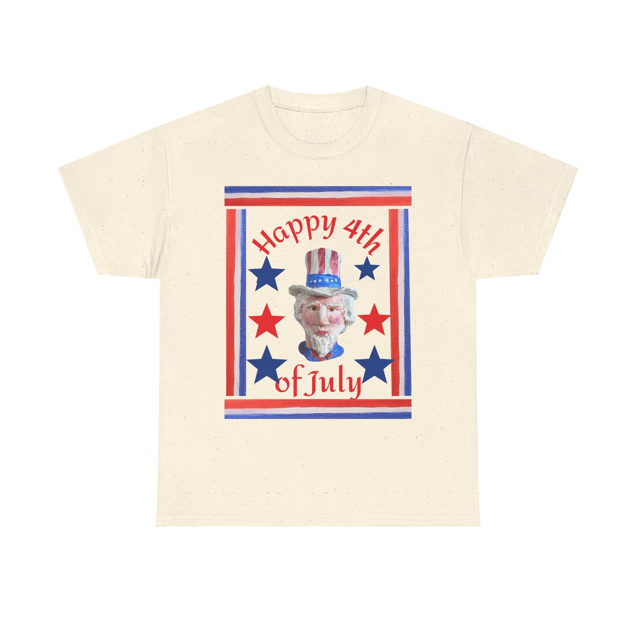 4th of July Patriotic T-Shirt — "Happy 4th of July" Uncle Sam Design