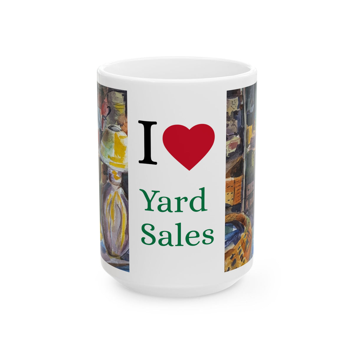 Yard Sales Illustration Mug | Ceramic Coffee Cup 11oz 15oz