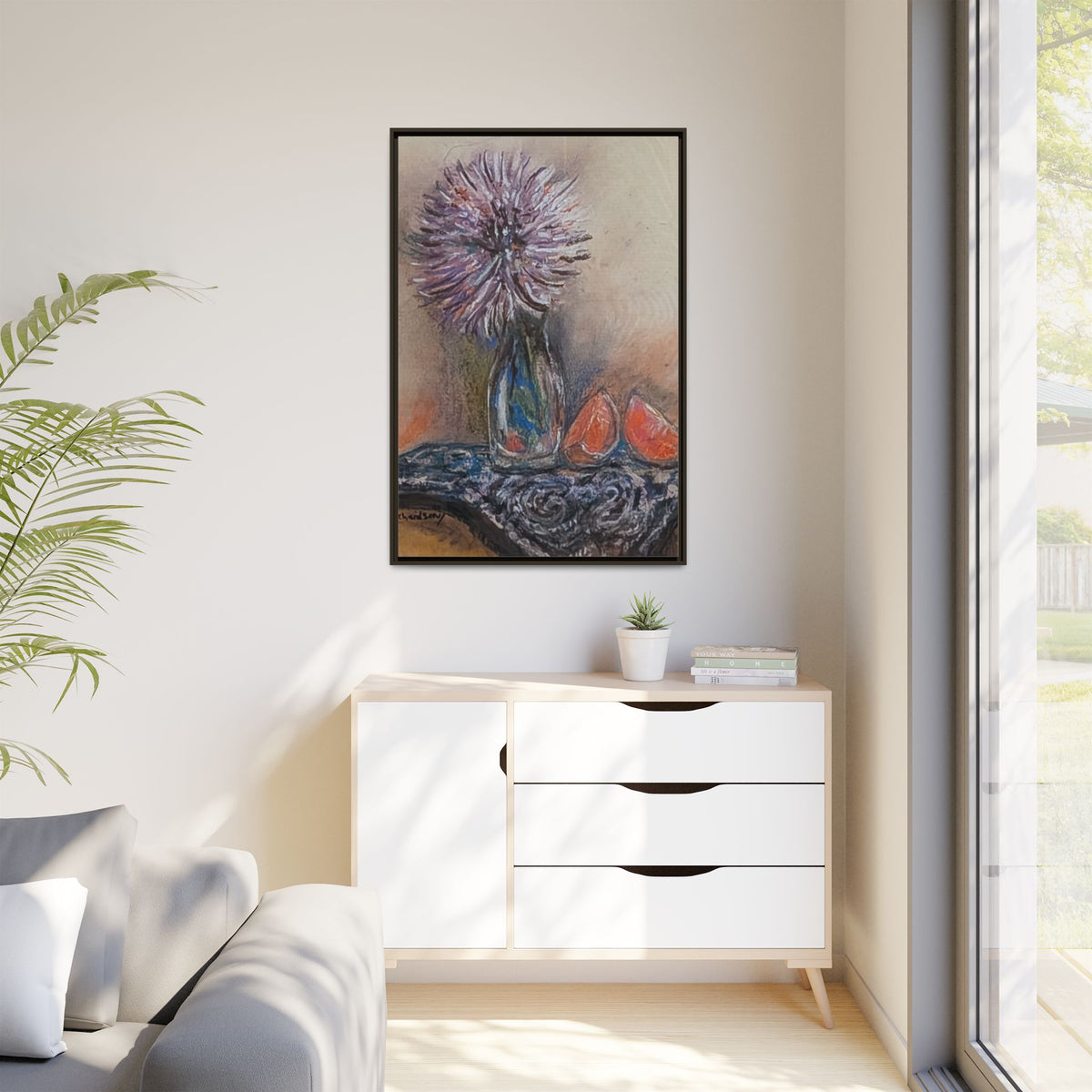 Framed Canvas Art — Purple Bloom Still Life