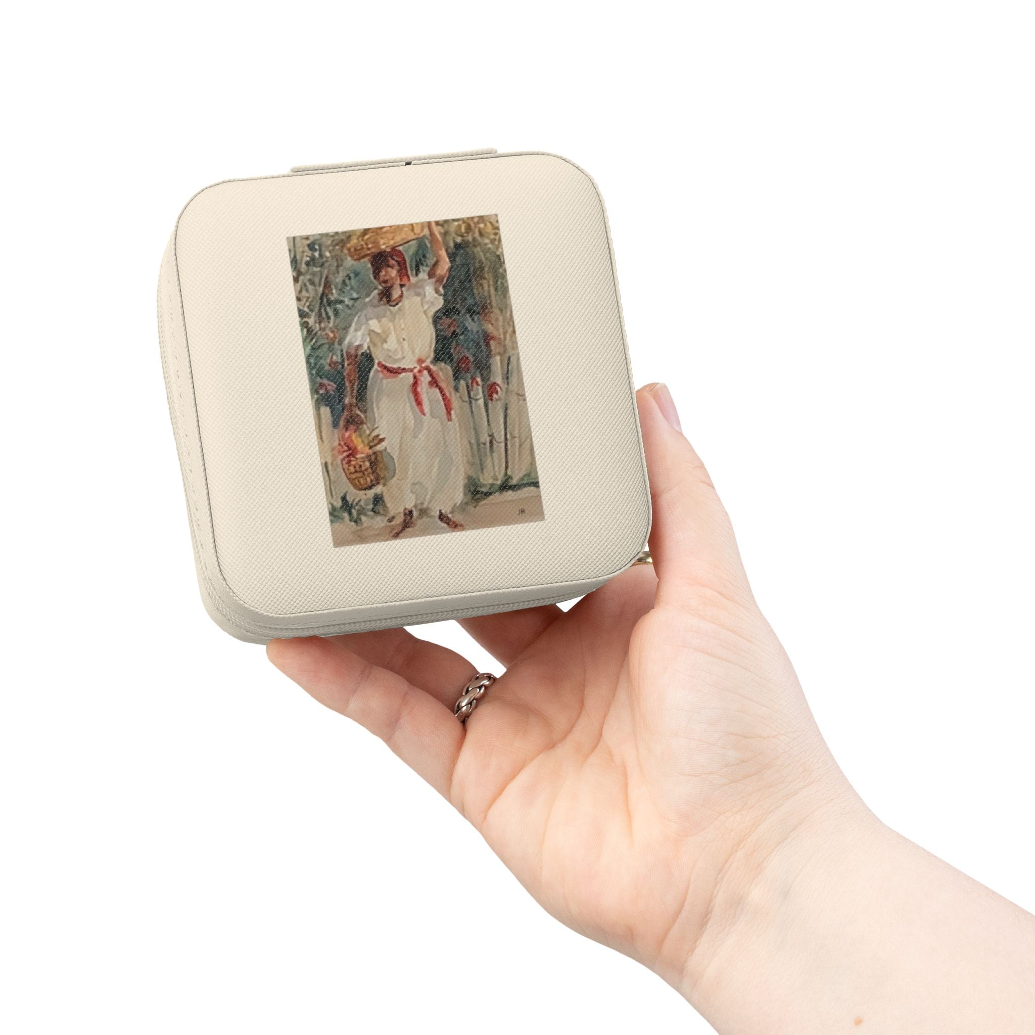 Tropical Islander Jewelry Travel Case | Compact Square Jewelry Box