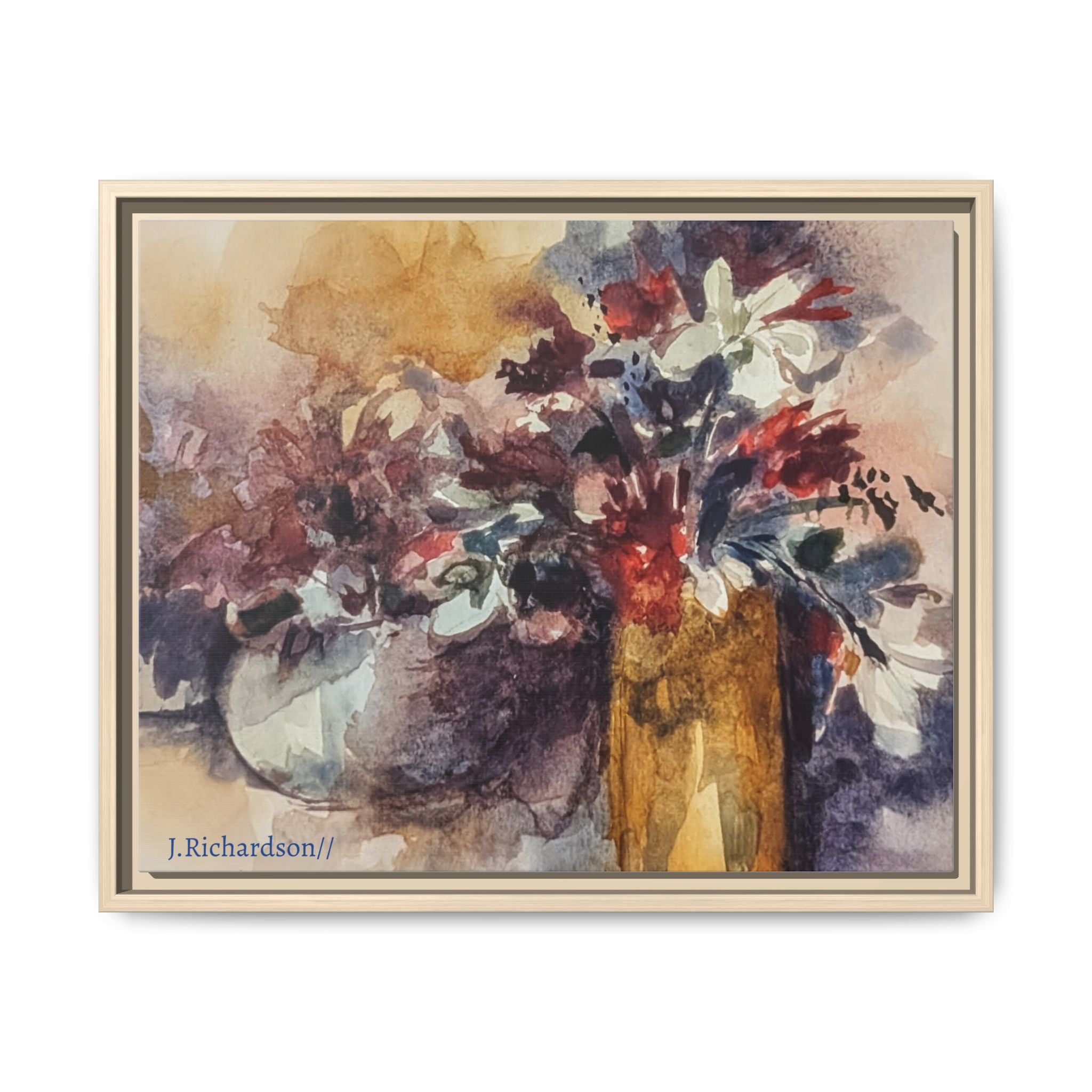 Floral still life Framed Matte Canvas Wall Art