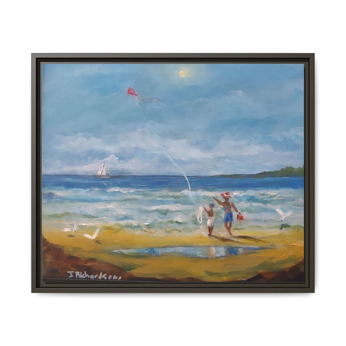 Red Kite Oceanside Framed Matte Canvas Wall Art