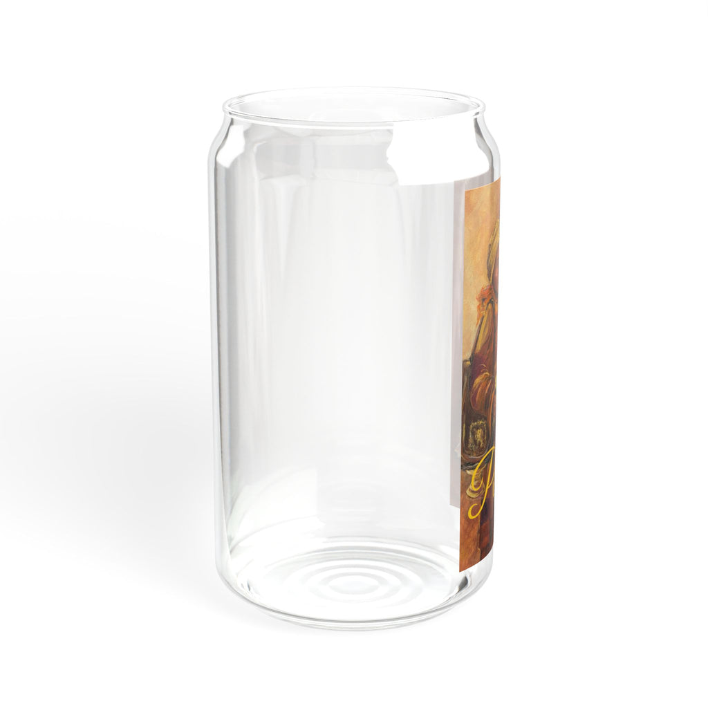 Peaceful Monk Sipper Glass, 16oz Tempered Glass