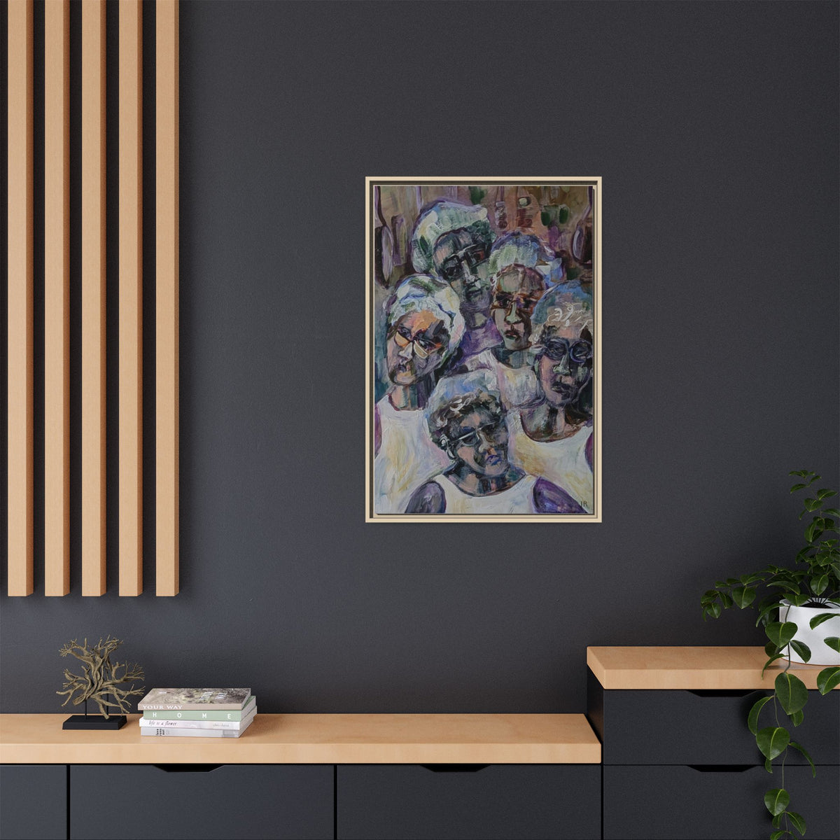 Copy of Framed Matte Canvas Print — Tropical Market Woman Watercolor Art