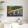 Framed Matte Canvas – Autumn Cemetery Landscape Art Print