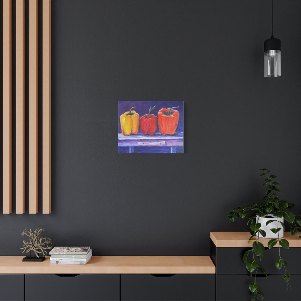 "3 Peppers" by JR, printed on canvas, Stretched, 1.25"