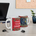 Black Bear Christmas Holly Border Mug | Festive Holiday Coffee Cup