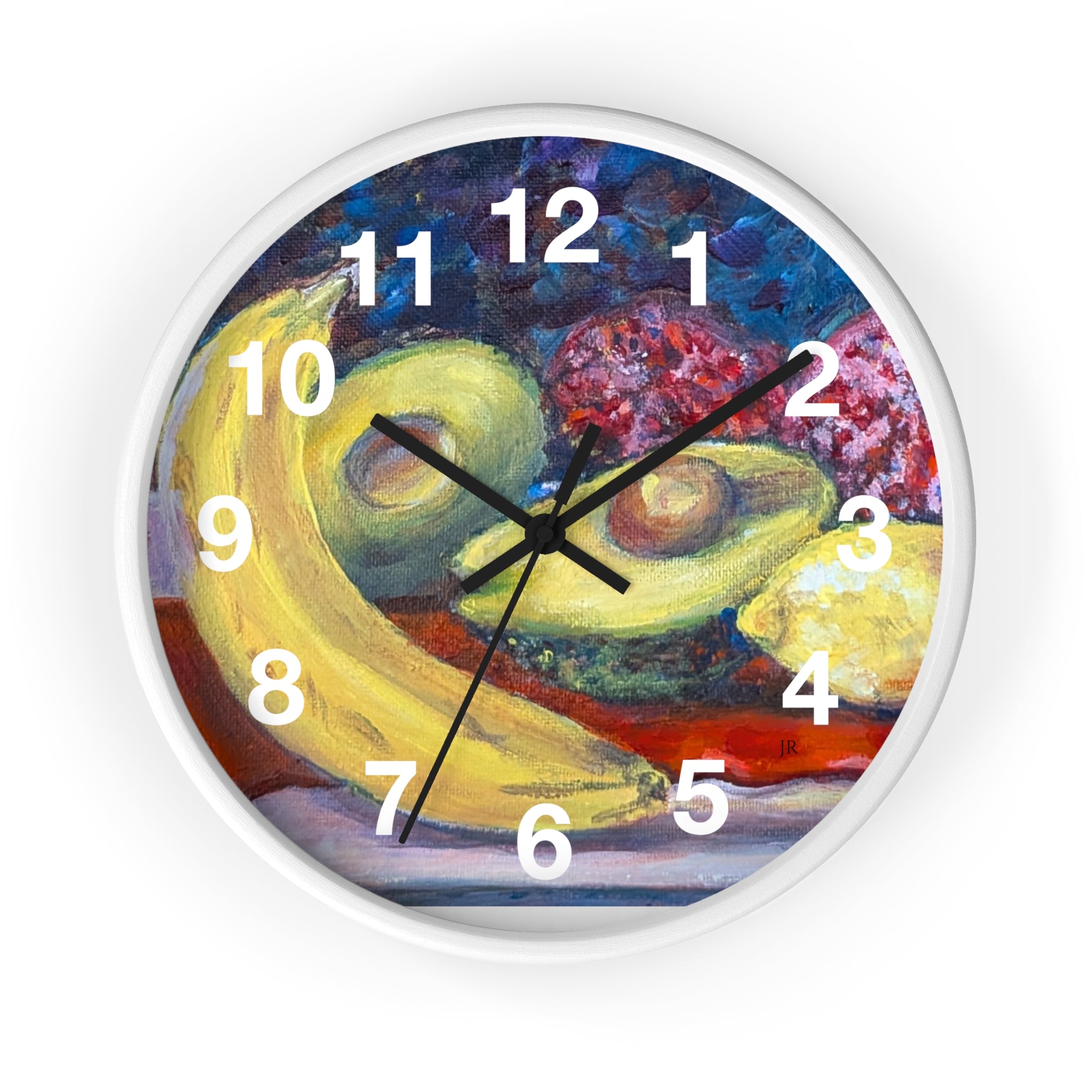 Fruit Still Life Wall Clock — Colorful Fruit Art Home Decor
