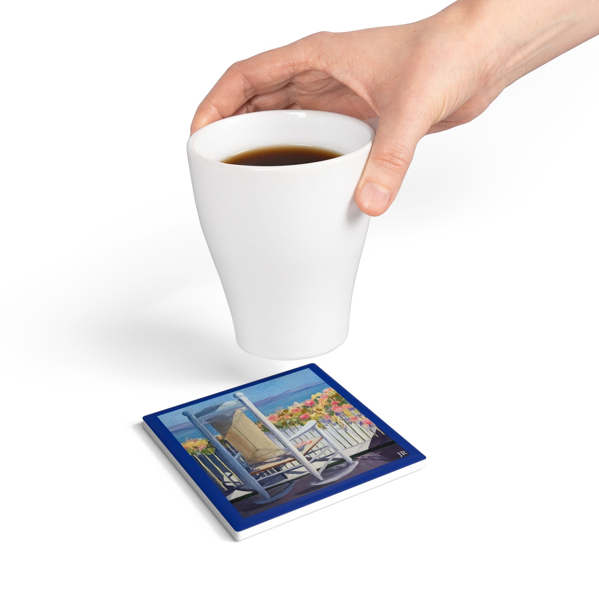Singular Coastal Ceramic Coaster —