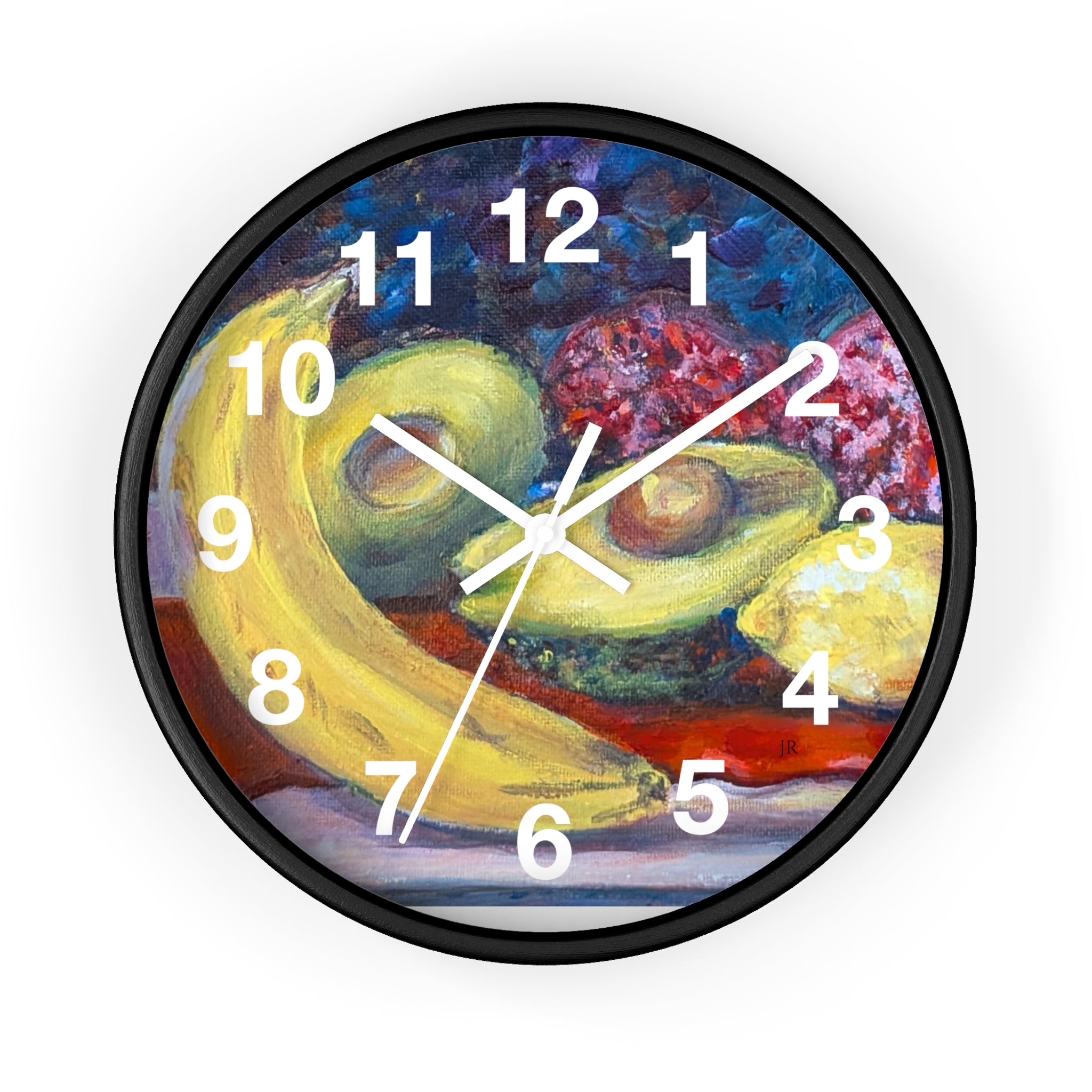 Fruit Still Life Wall Clock — Colorful Fruit Art Home Decor