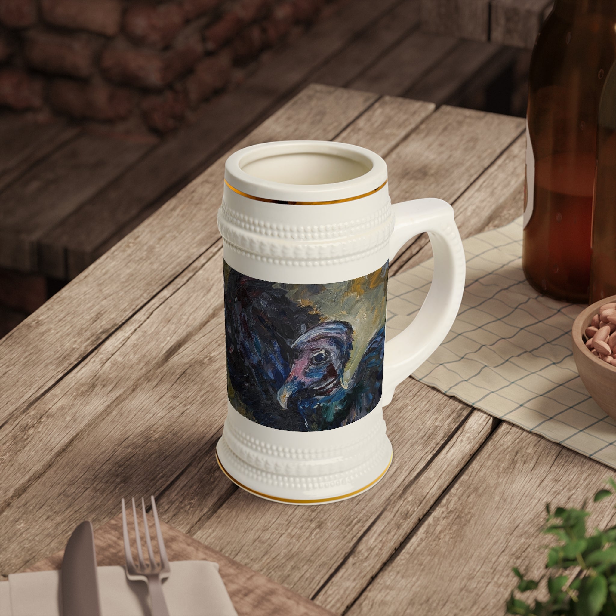 Trio of Vultures Beer Stein