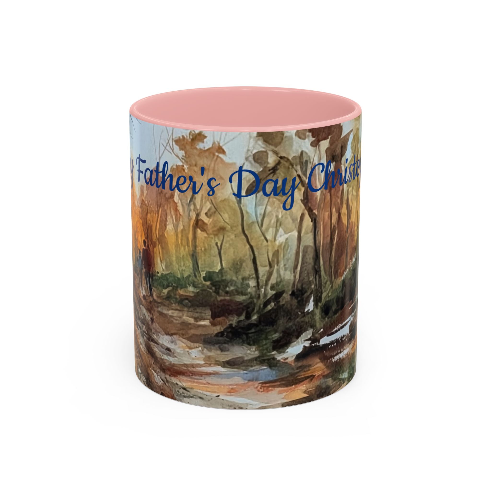 Autumn Woodland Coffee Mug — Painterly Fall Forest Trail Accent Mug