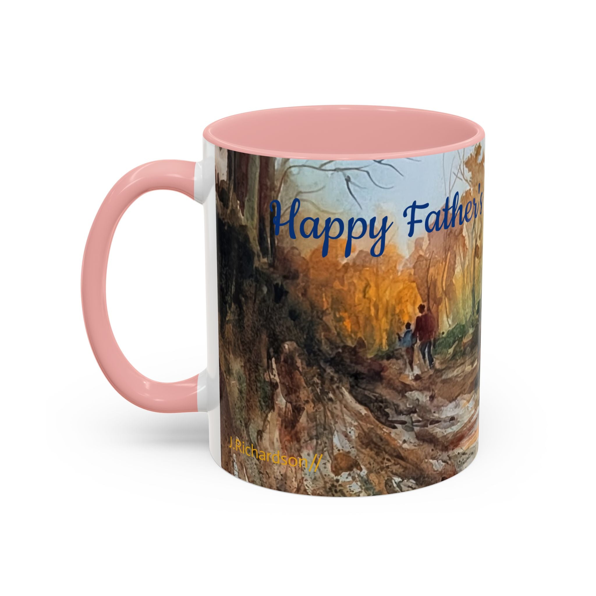 Autumn Woodland Coffee Mug — Painterly Fall Forest Trail Accent Mug