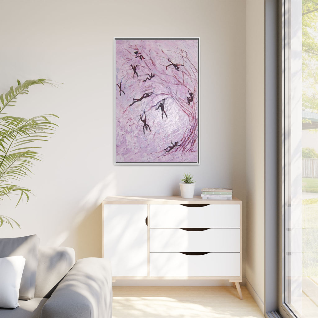 Abstract Falling Figures Matte Canvas Print (Framed)