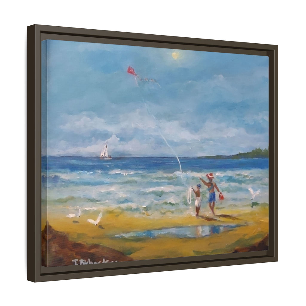 Red Kite Oceanside Framed Matte Canvas Wall Art