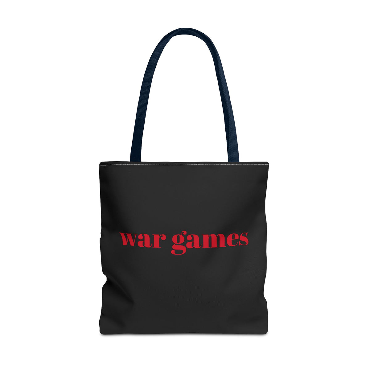 Tote Bag — 'war games' Red Text Graphic Tote