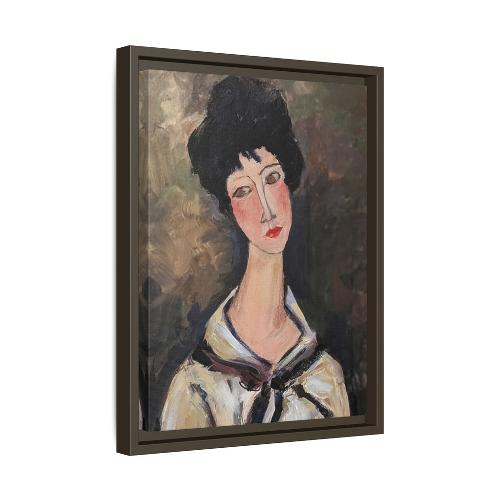 Framed Matte Canvas Print – Modigliani‑Style Portrait Art