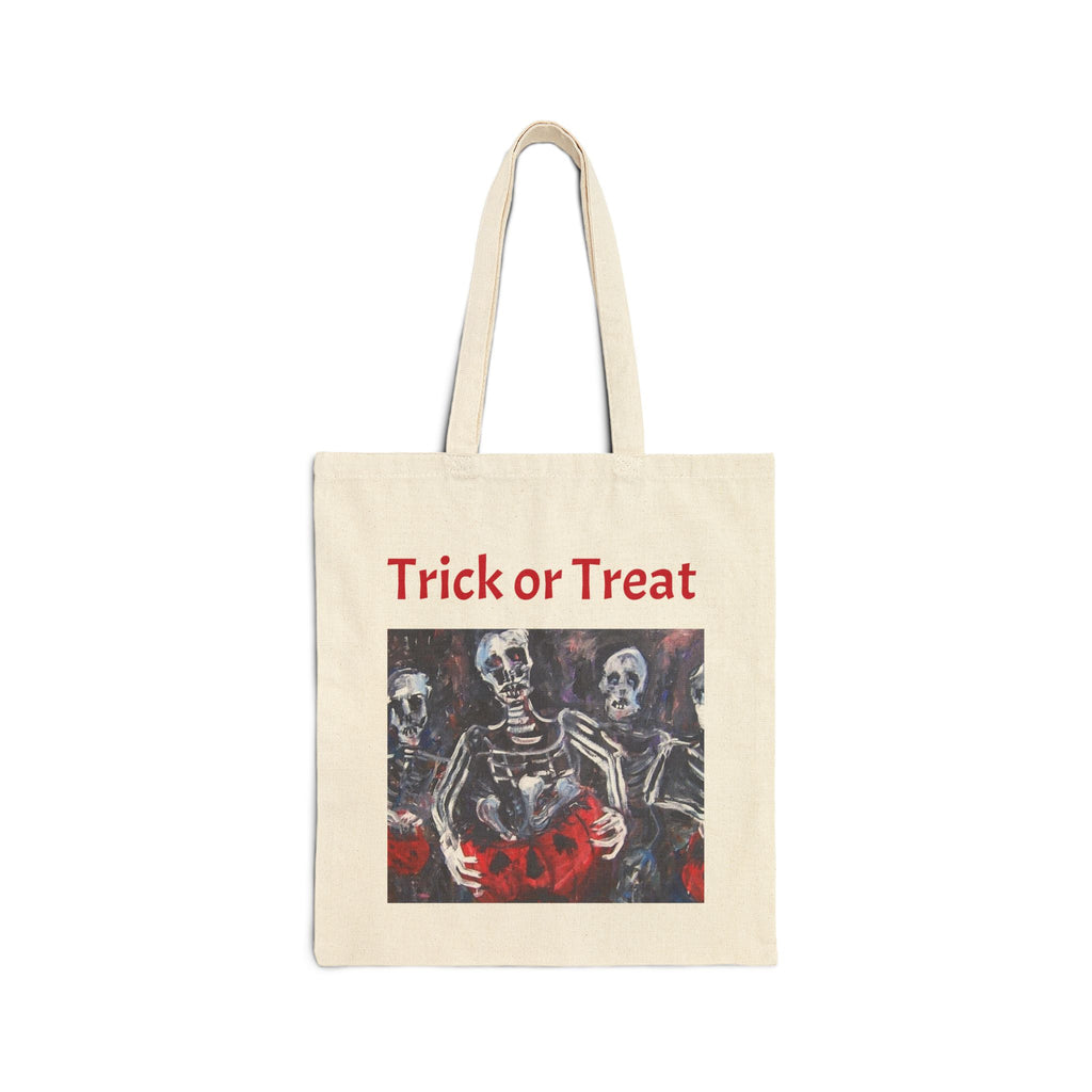 Trick or treat tote bag |2 sided print Halloween canvas tote