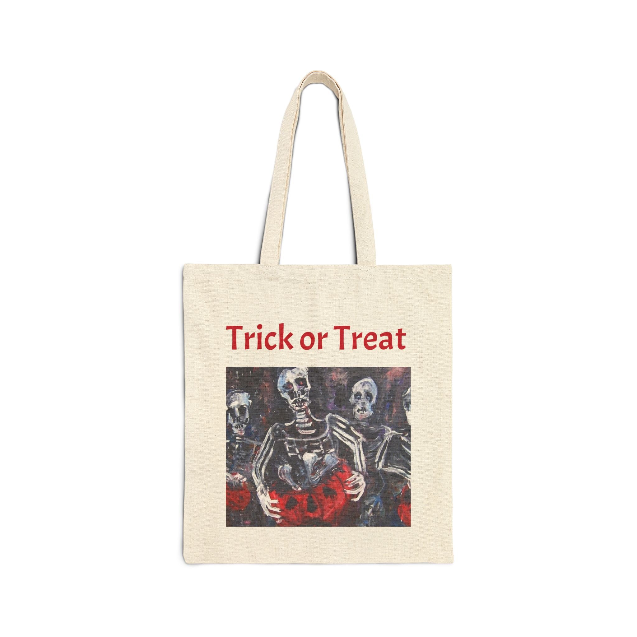 Trick or treat tote bag |2 sided print Halloween canvas tote