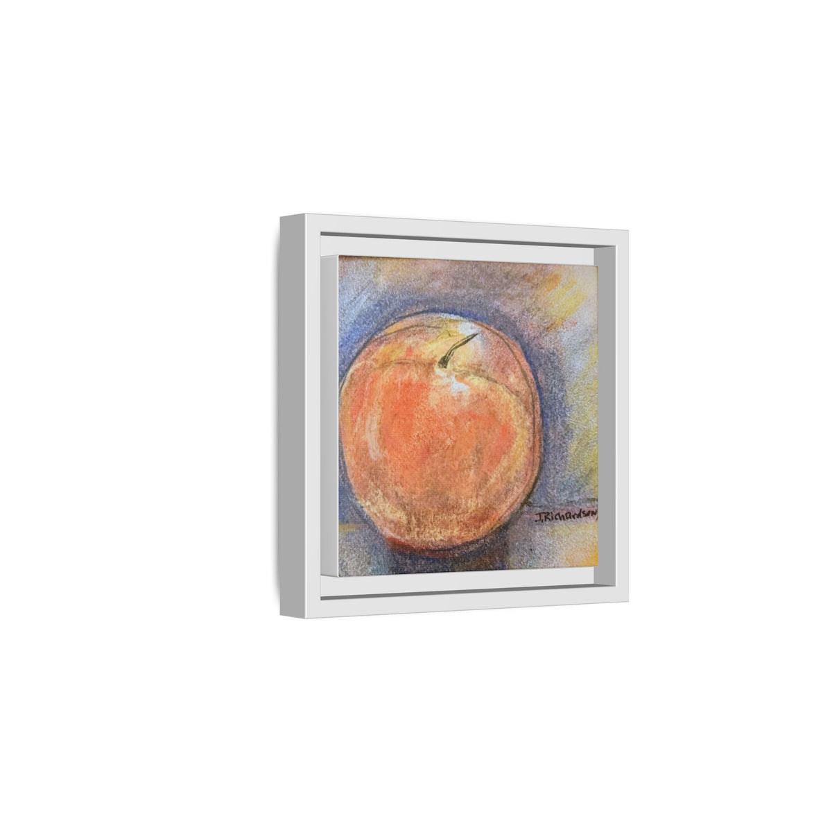 Peach Pastel Painting Framed Matte Canvas