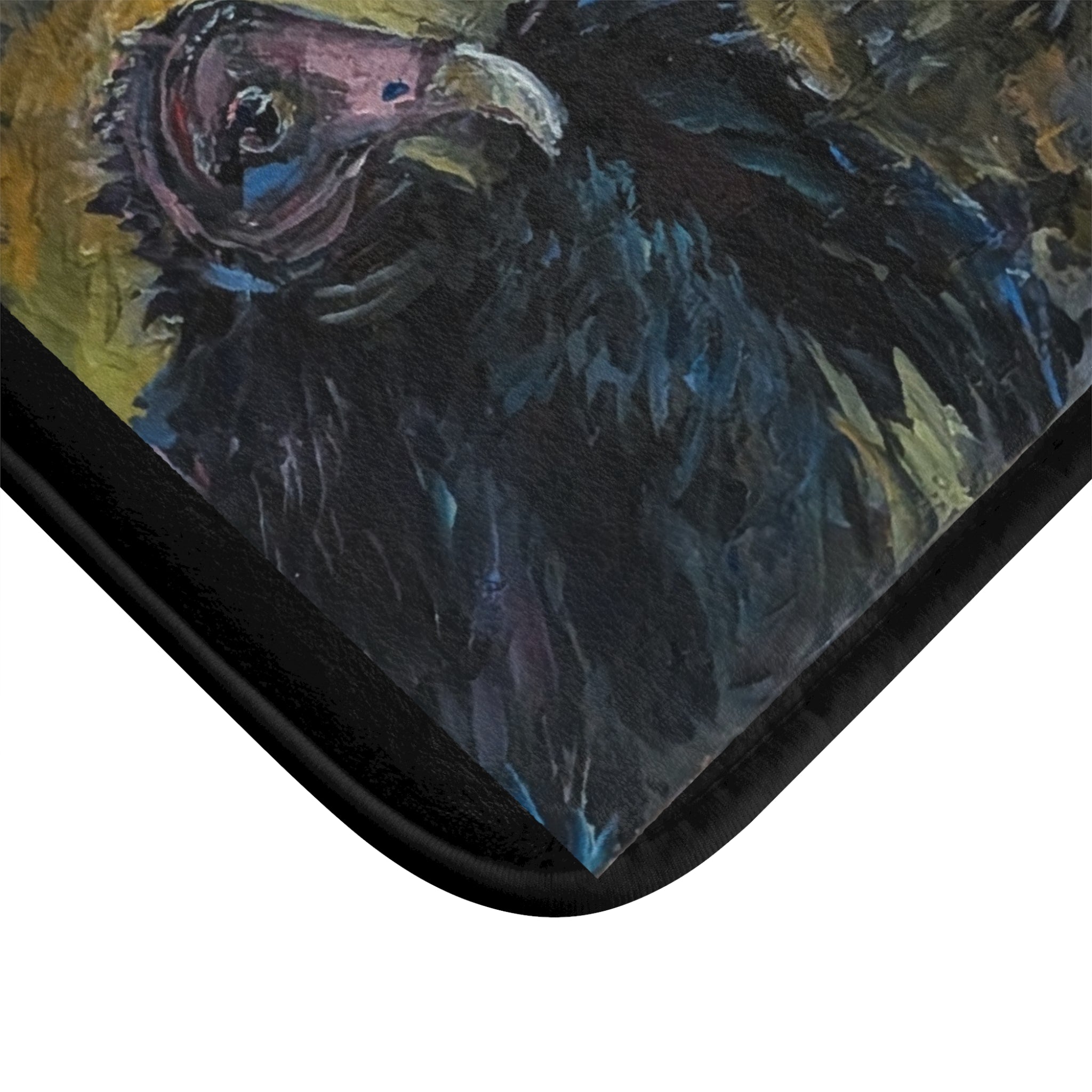 Vultures Illustration Bath Mat | Dark Moody Bird Artwork