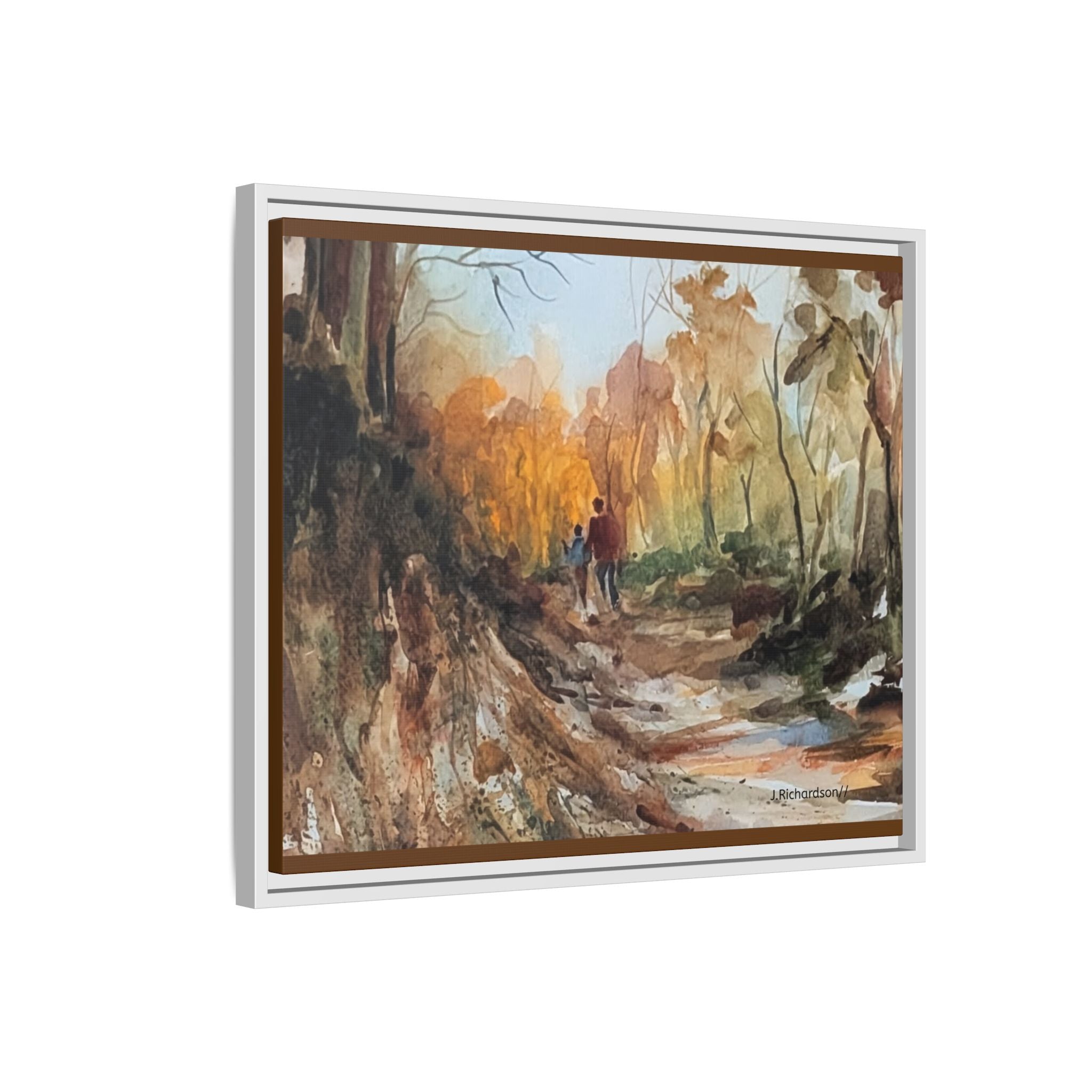 "Into the woods" by JR Framed Matte Canvas,   Multi-color frames)