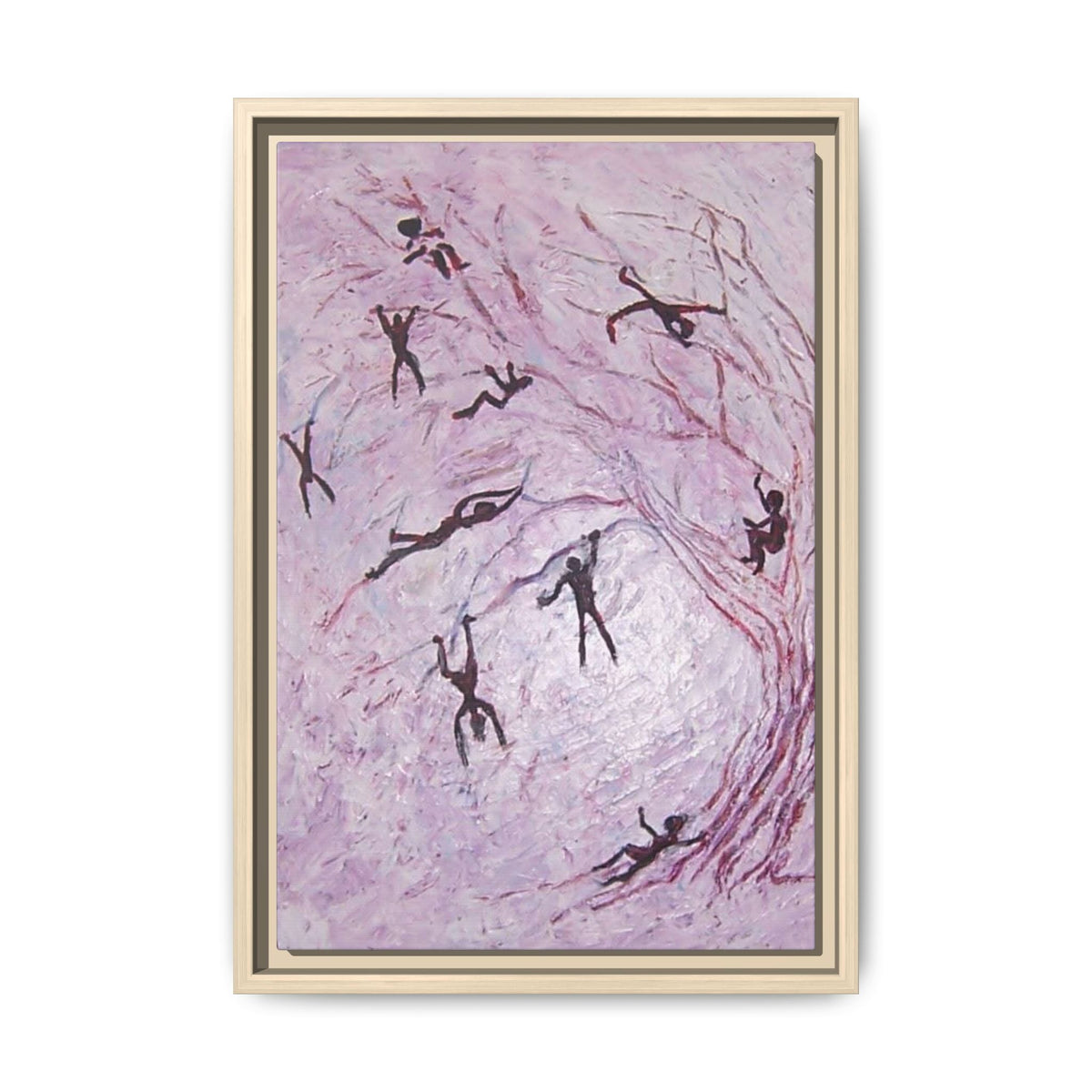 Abstract Falling Figures Matte Canvas Print (Framed)
