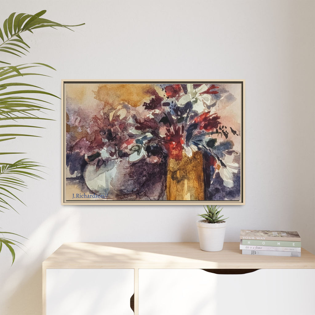 Floral still life Framed Matte Canvas Wall Art