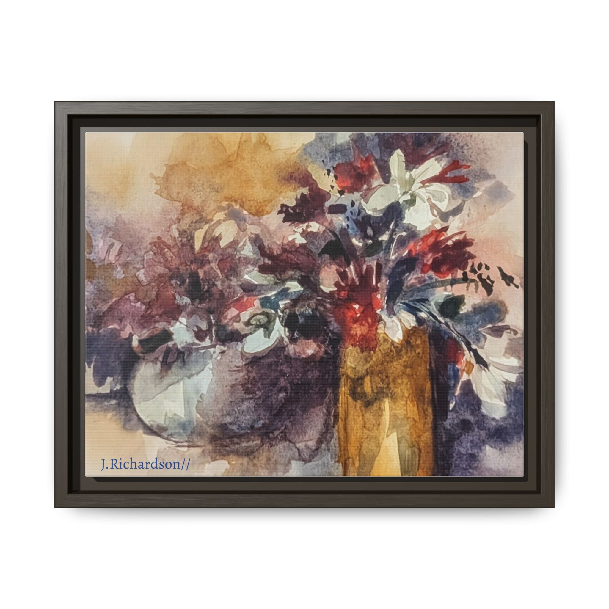 Floral still life Framed Matte Canvas Wall Art