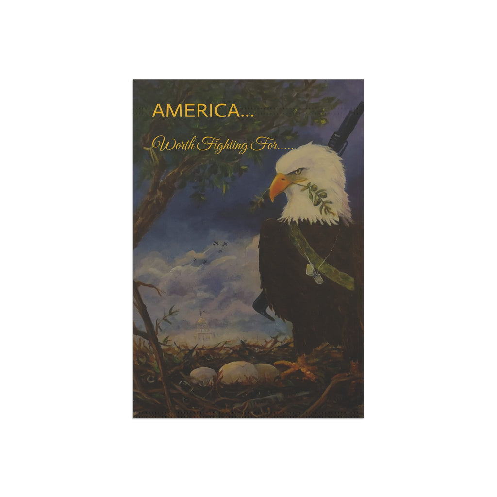 Patriotic Eagle Garden Flag | Garden Banner, Americana Nest Artwork