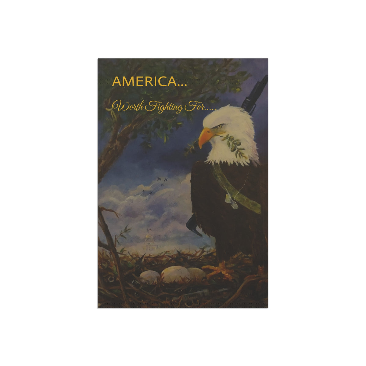 Patriotic Eagle Garden Flag | Garden Banner, Americana Nest Artwork