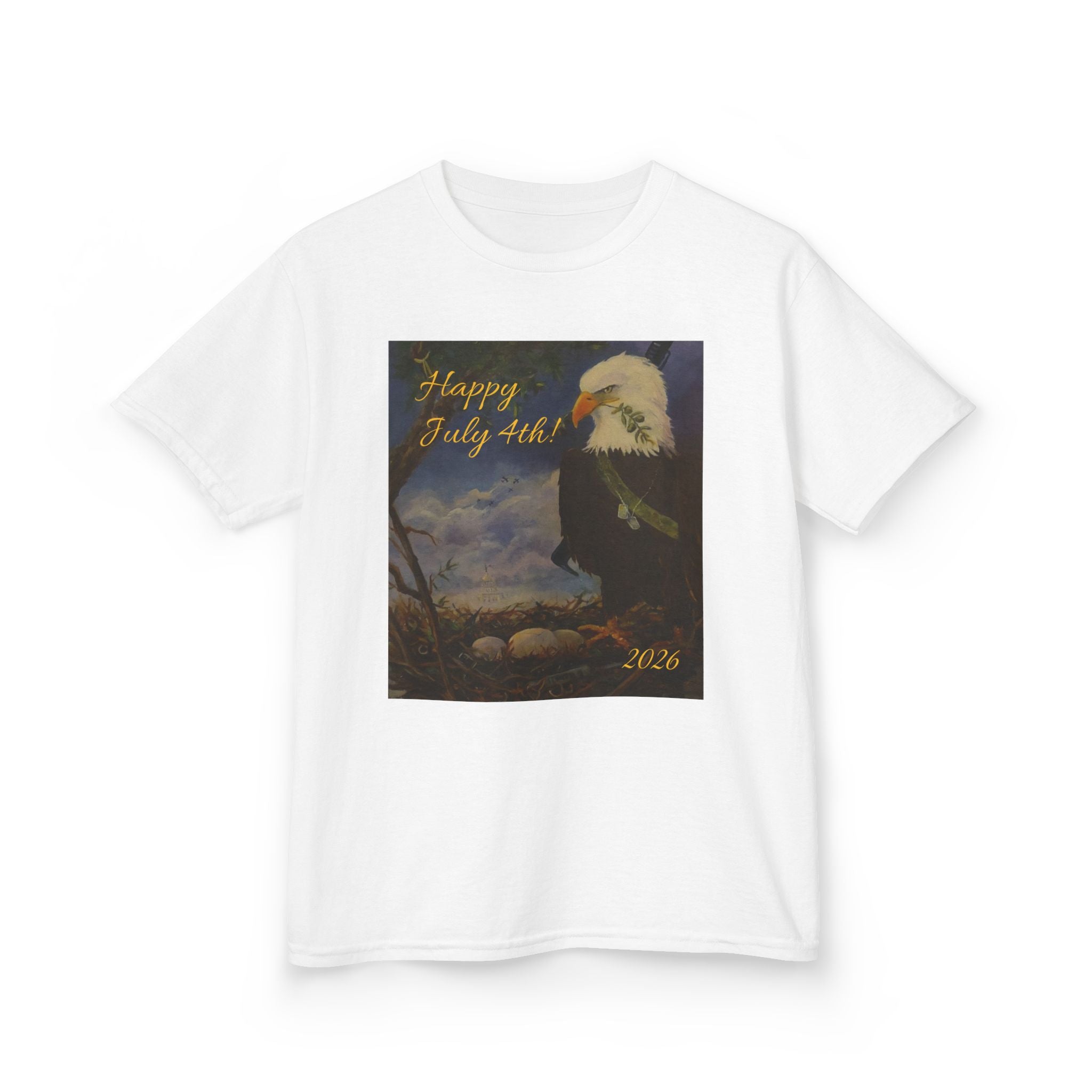 Eagle July 4th Kids T-shirt Heavy Cotton™XS/S/M/L/XL Tee