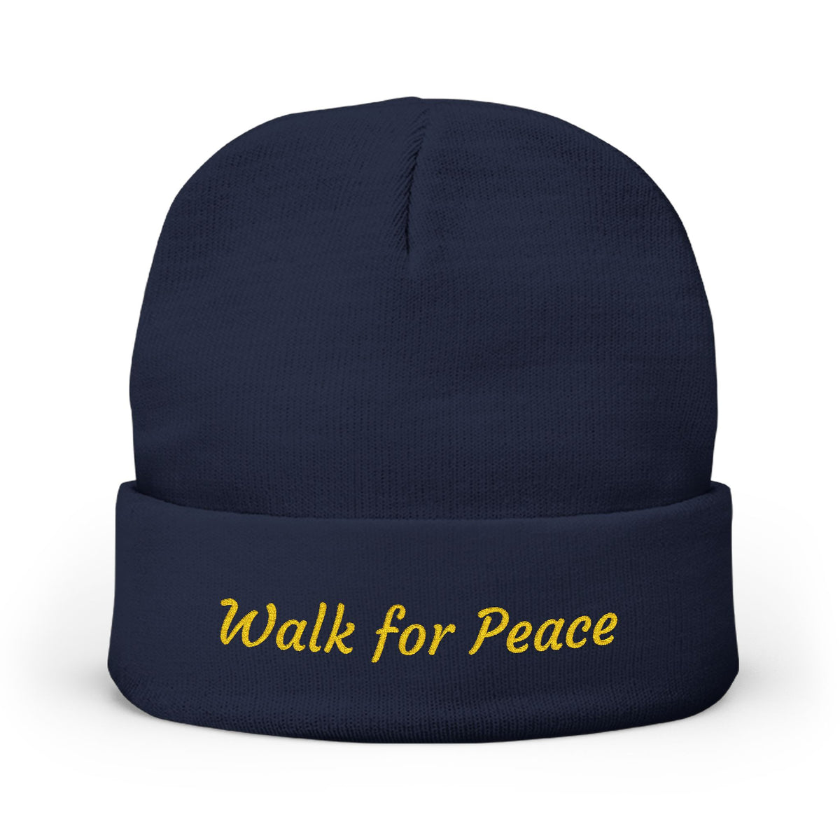 Embroidered Knit Beanie – Monks' "Walk for Peace'