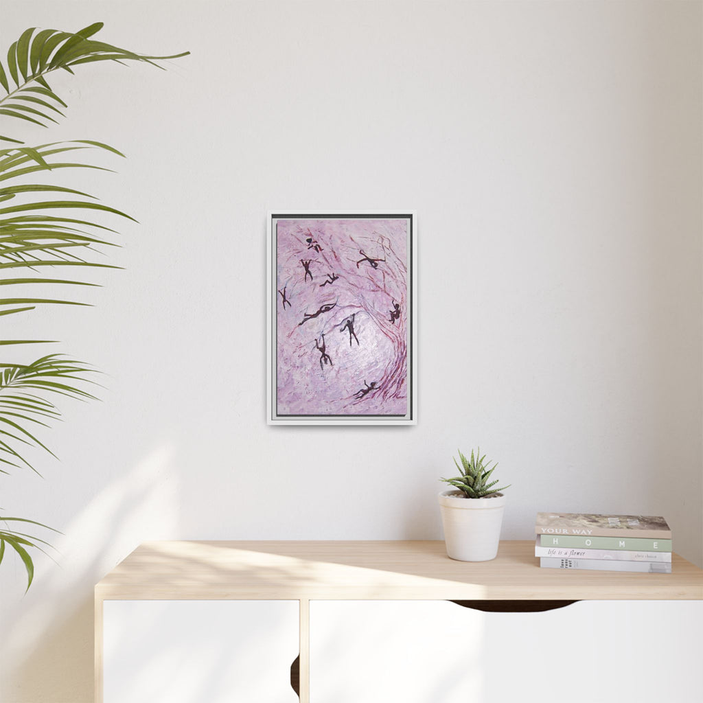 Abstract Falling Figures Matte Canvas Print (Framed)