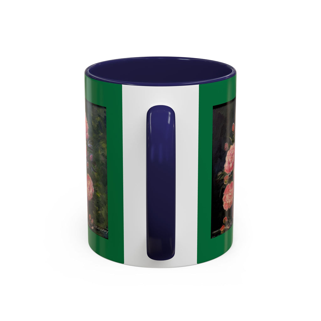 Pink Peony Bouquet Accent Coffee Mug — Floral Tea Cup for Garden Lovers