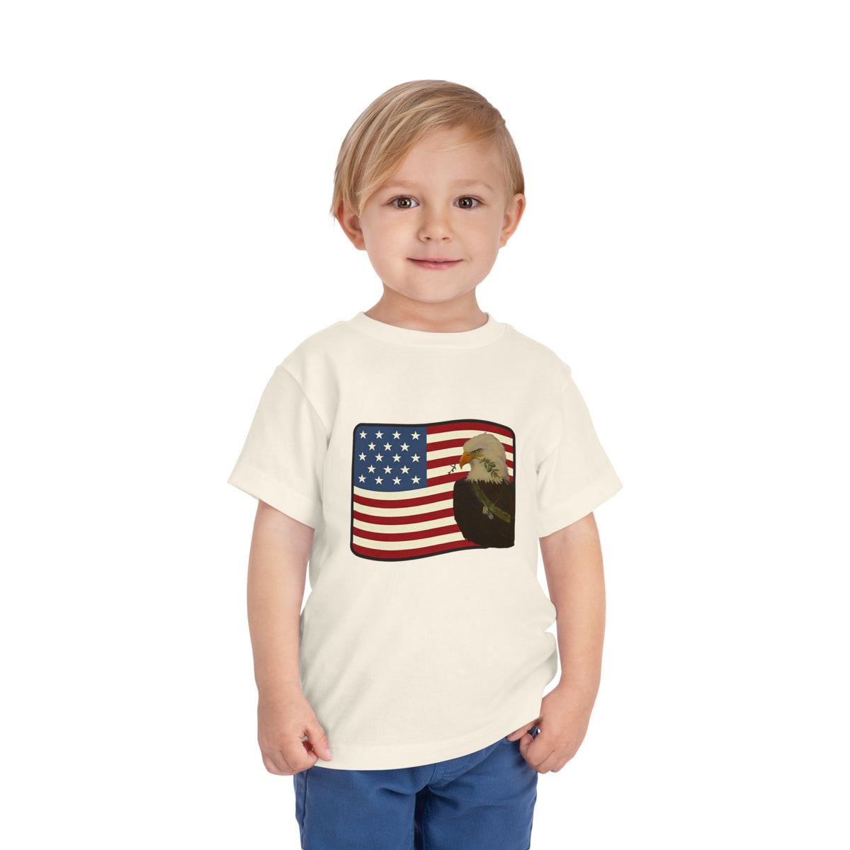 Patriotic Toddler Tee —2T - 5T Patriotic Bald Eagle "USA 2026" Graphic