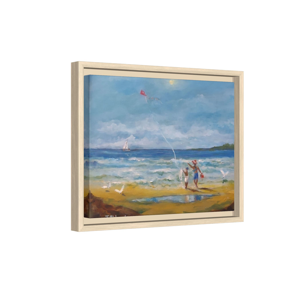 Red Kite Oceanside Framed Matte Canvas Wall Art