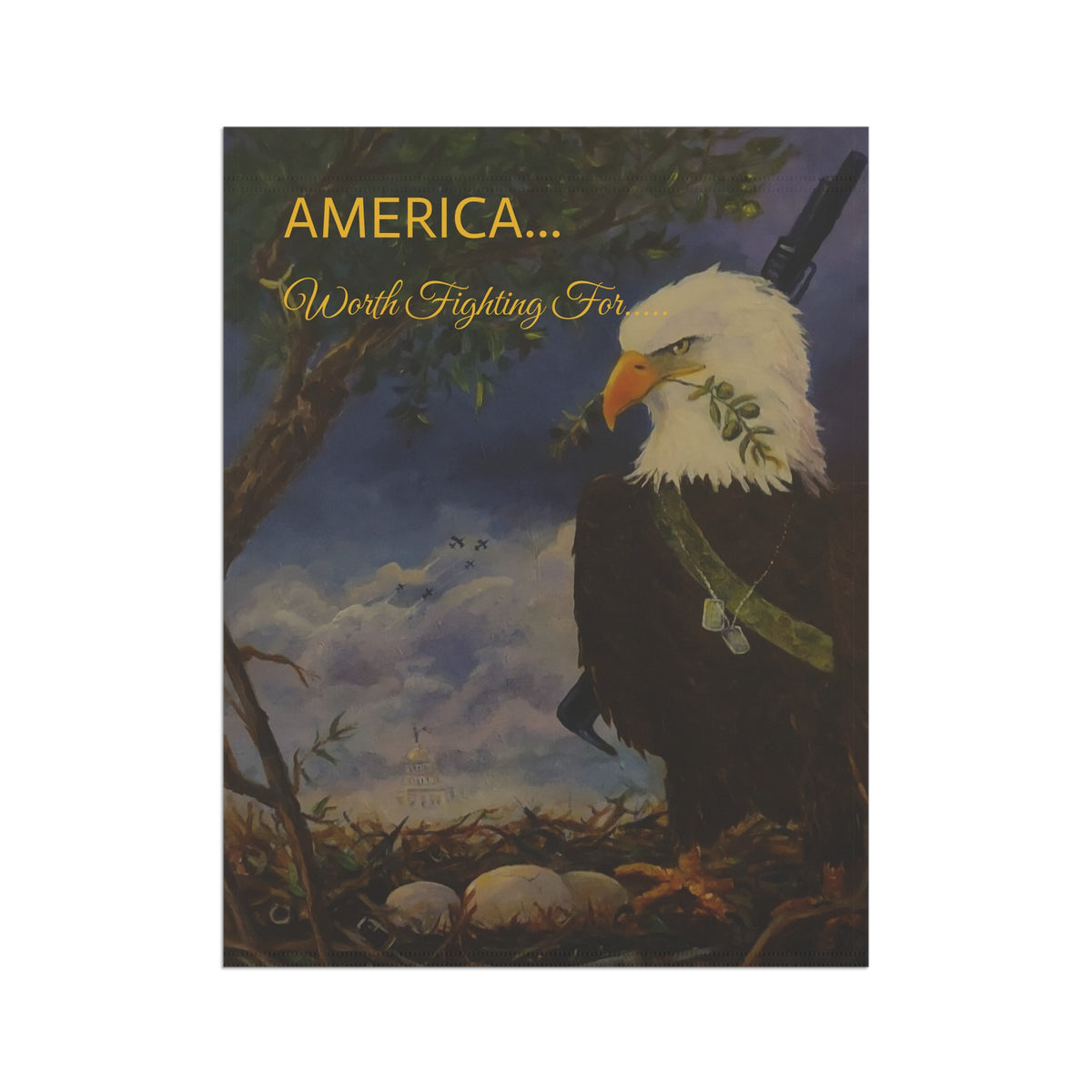 Patriotic Eagle Garden Flag | Garden Banner, Americana Nest Artwork