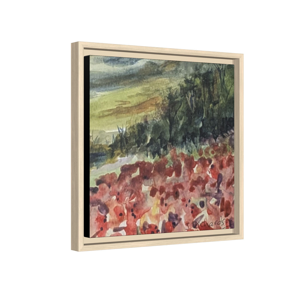 Framed Poppies landscape Matte Canvas,   Multi-color frames)