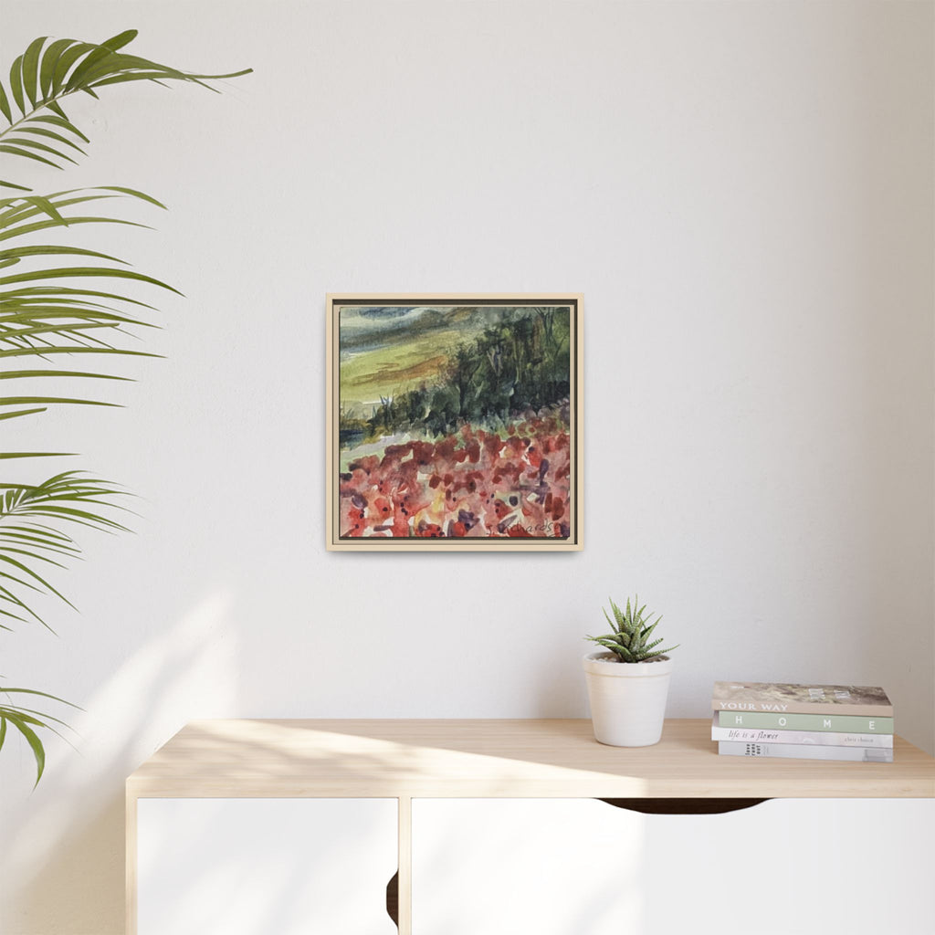 Framed Poppies landscape Matte Canvas,   Multi-color frames)