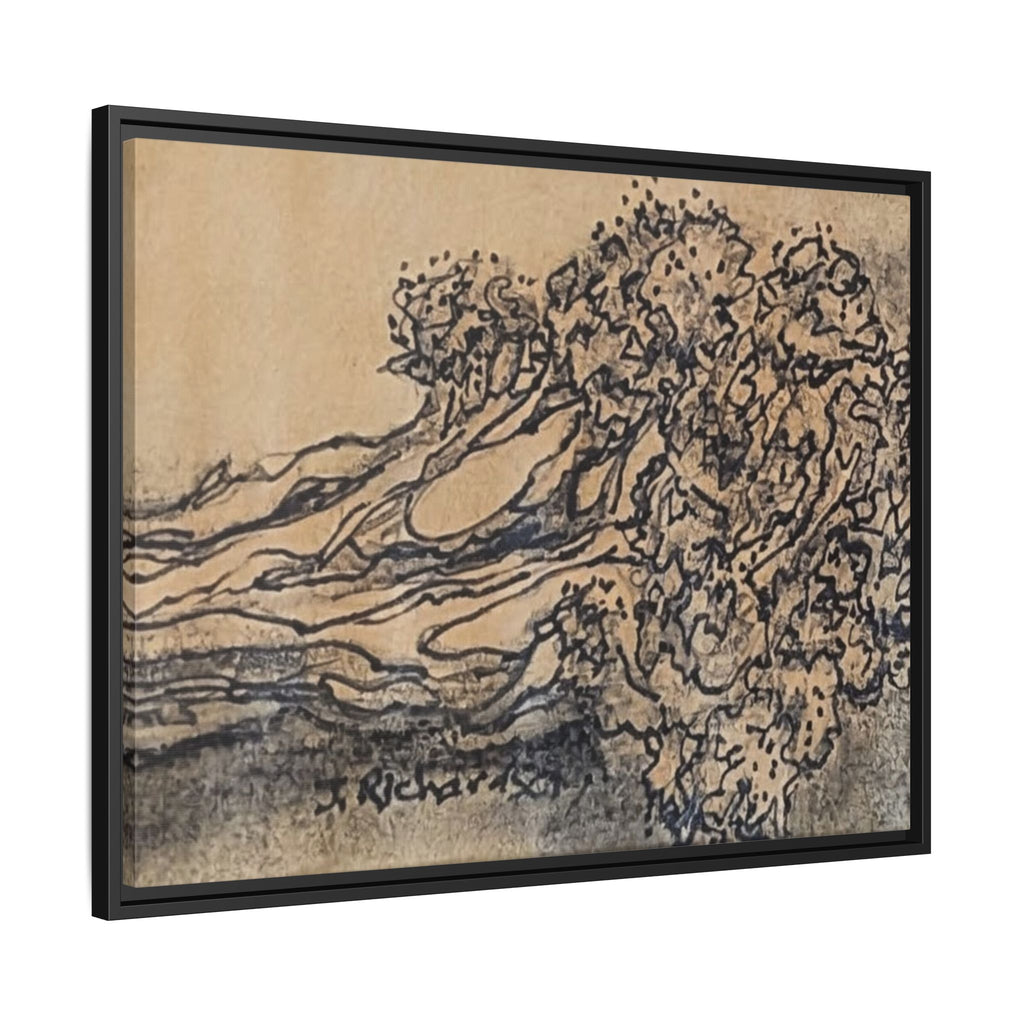 Matte Canvas Wall Art — "Broccoli" Pencil Sketch (Framed)