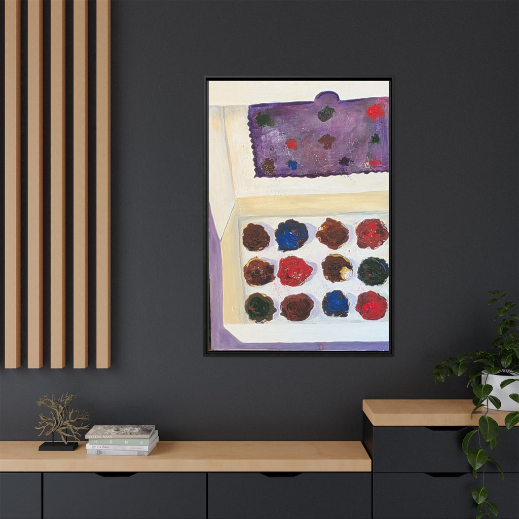 Box of Cupcakes — Framed Matte Canvas Wall Art