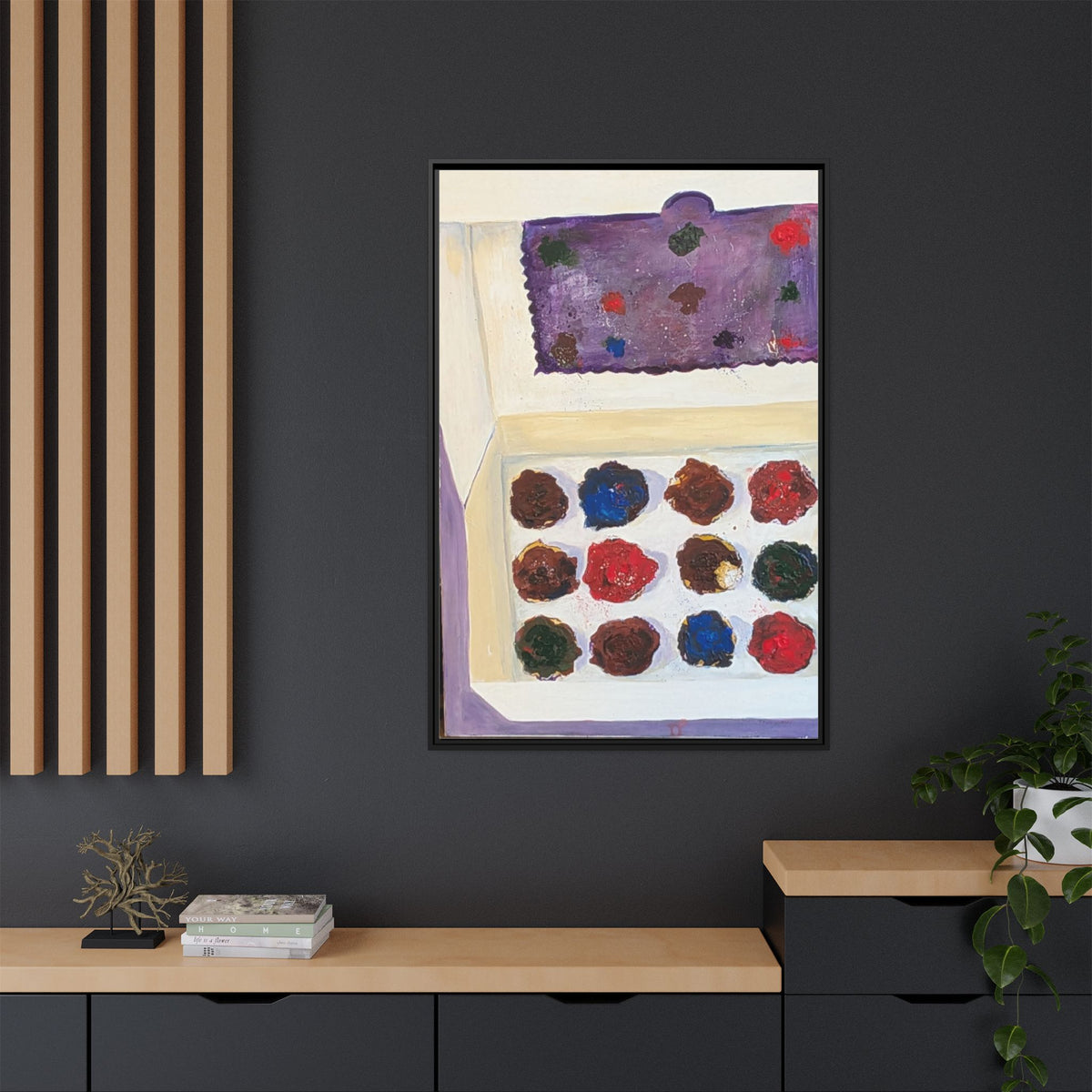 Box of Cupcakes — Framed Matte Canvas Wall Art