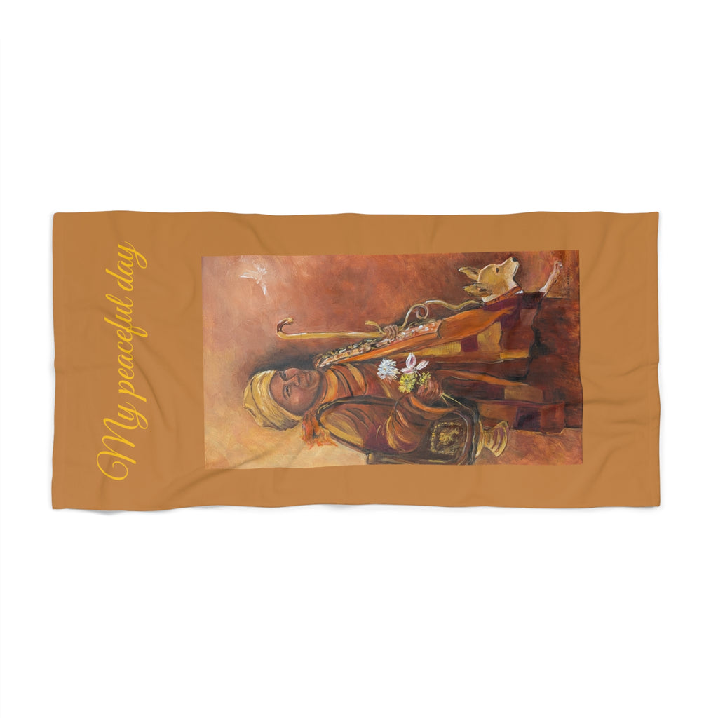 Buddha Meditation Beach Towel — Serene Yoga & Spa Towel with Lotus Motif