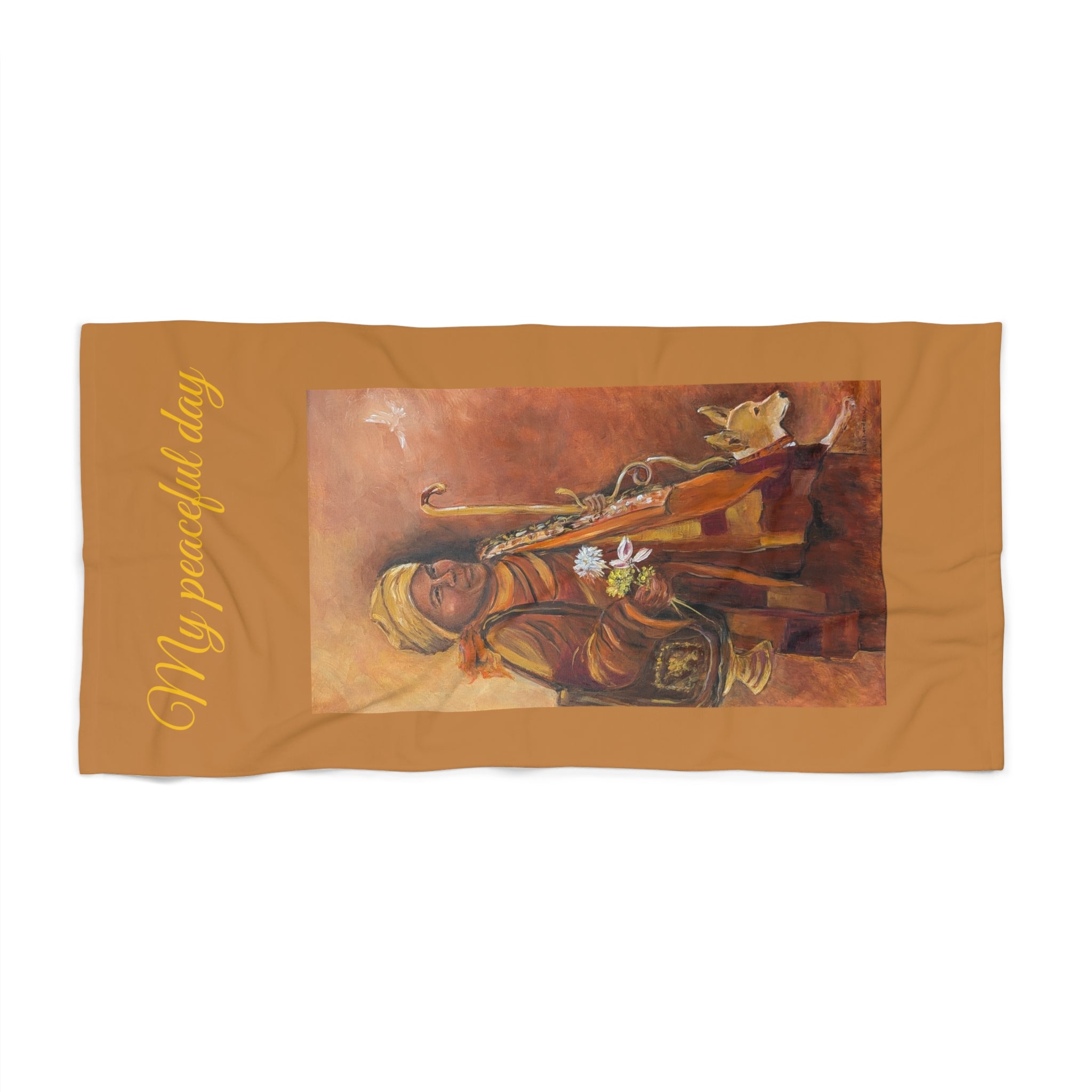 Buddha Meditation Beach Towel — Serene Yoga & Spa Towel with Lotus Motif