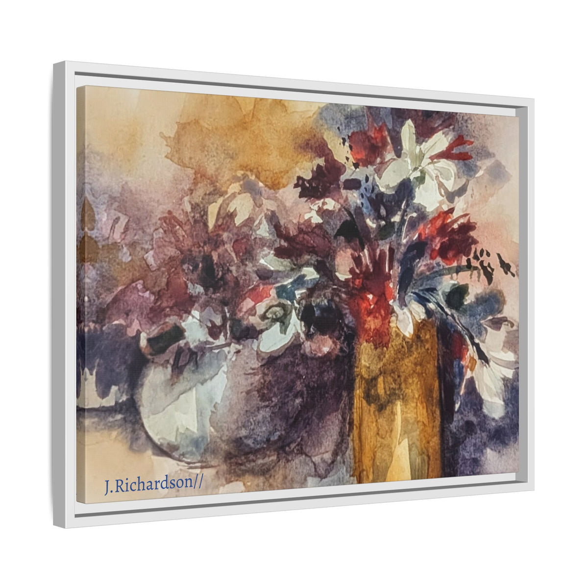 Floral still life Framed Matte Canvas Wall Art