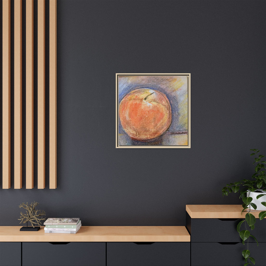 Peach Pastel Painting Framed Matte Canvas